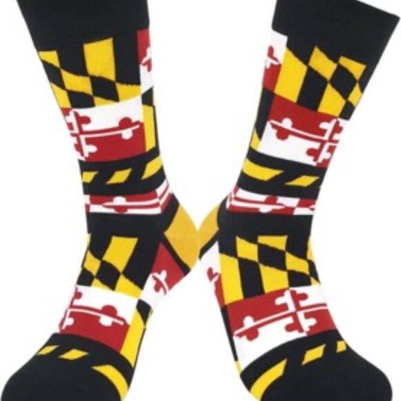 Maryland Flag Dress Socks for Men and Women, Maryland My Maryland, Unisex LG/XL - Picture 2 of 5